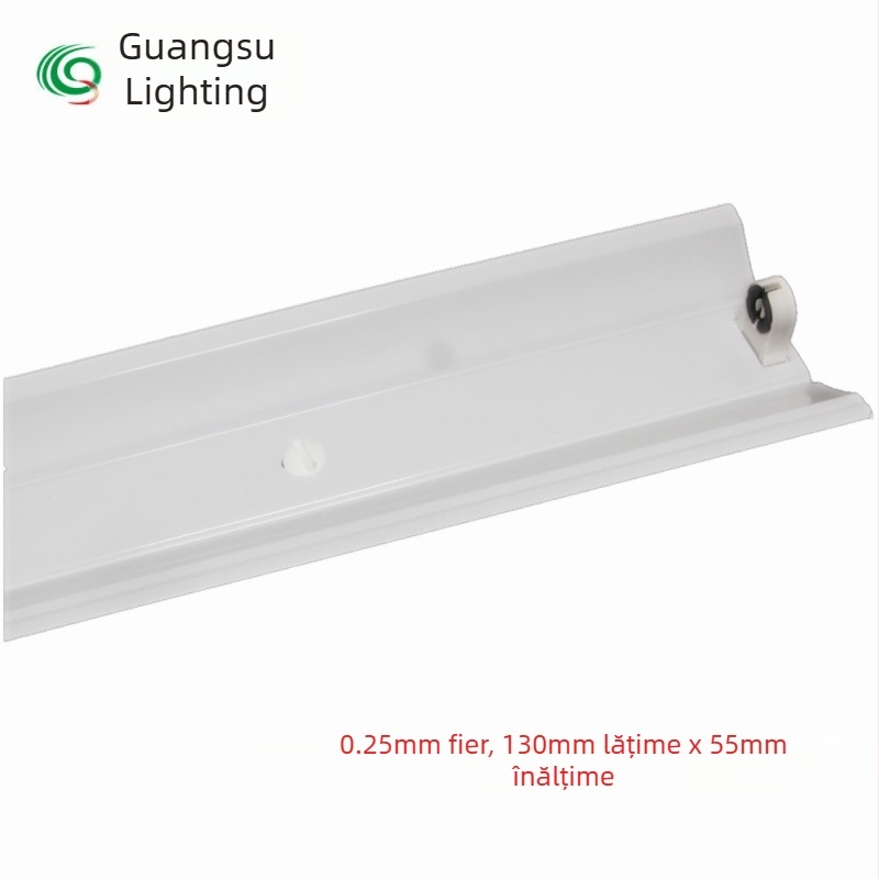 Suport lampă cu tub T8, 0,6 m, cu capac, suport LED V8 cu reflector, dimensiuni 130 x 55 mm