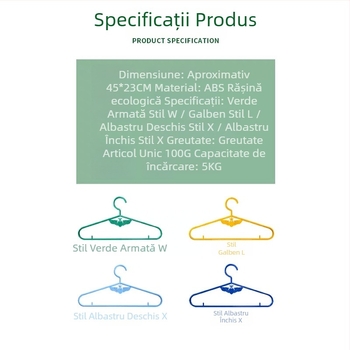 Umeraș din plastic verde pentru cămin, culori disponibile: albastru aprins, galben, albastru închis și albastru deschis