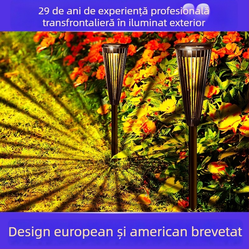 DS129 Lampă solară LED pentru grădină, cu știft înfipt în pământ, decor pastoral de curte, IP65, întrerupător inductiv