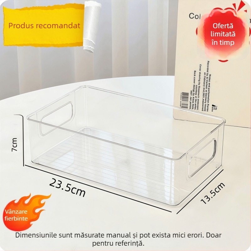Cutie transparentă pentru accesorii de păr cu capac, protecție împotriva prafului, mare capacitate, pentru elastice și agrafe, organizator de birou