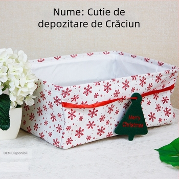 Coș de depozitare de Crăciun din țesătură Oxford, organizator de birou drăguț cu design desen animat