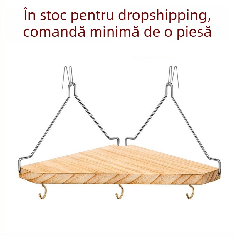 Raft de colț montat pe perete pentru separatoare de birou, din lemn, pentru depozitare