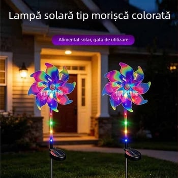 Lumină LED solară în formă de mori de vânt pentru grădină – iluminare exterioară rezistentă la apă, decor de Crăcin