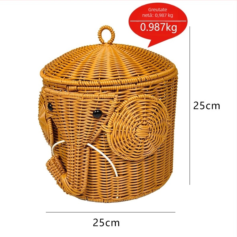 Coșuri de depozitare mici, în formă de elefant drăguț, design creativ pentru living și garderobă.