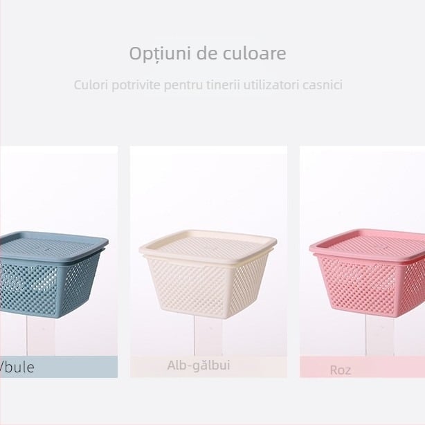 Coș de depozitare din plastic cu design perforat, coș de scurgere pentru bucătărie, coș pentru hamster, depozitare multifuncțională.