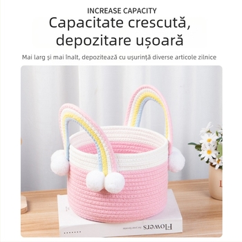 Suzaku coș curcubeu cu mâner, pentru lenjerie, jucării și produse cosmetice – cadou
