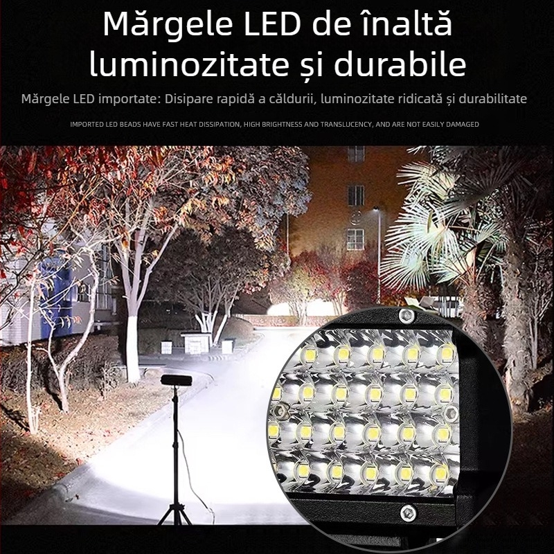 Lampa de lucru LED, bară de 4 inch, 4 rânduri, 72W, pentru off-road