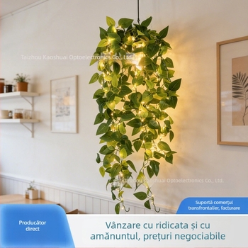 Lumini LED, luminițe stelare, plante pothos simulate și frunze de salcie, iluminare de fundal pentru living, decorativ solar pentru grădină