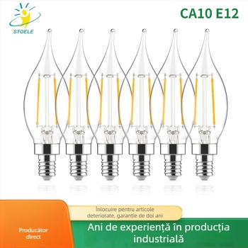 Lampă LED filament în formă de lumânare C35, 4W, soclu E12