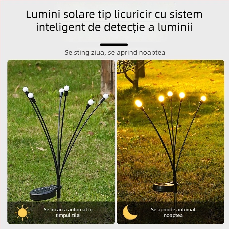 Lampă LED solară pentru exterior, efect ploaie de meteoriți, în formă de planetă, decor pentru grădină, suport pentru gazon, IP65, bază E14, 1000 lm, 50.000 h