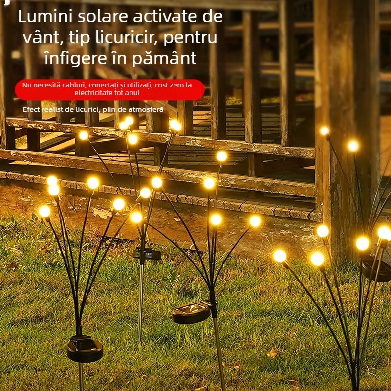 Lampă LED solară pentru exterior, efect ploaie de meteoriți, în formă de planetă, decor pentru grădină, suport pentru gazon, IP65, bază E14, 1000 lm, 50.000 h