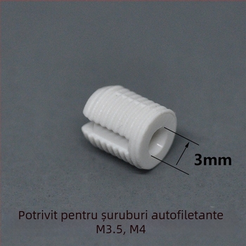 Balama mobilier M3 cu piuliță încorporată și granule de nylon, șurub auto-tăietor M4