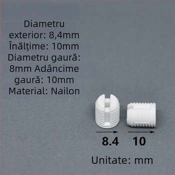 Balama mobilier M3 cu piuliță încorporată și granule de nylon, șurub auto-tăietor M4