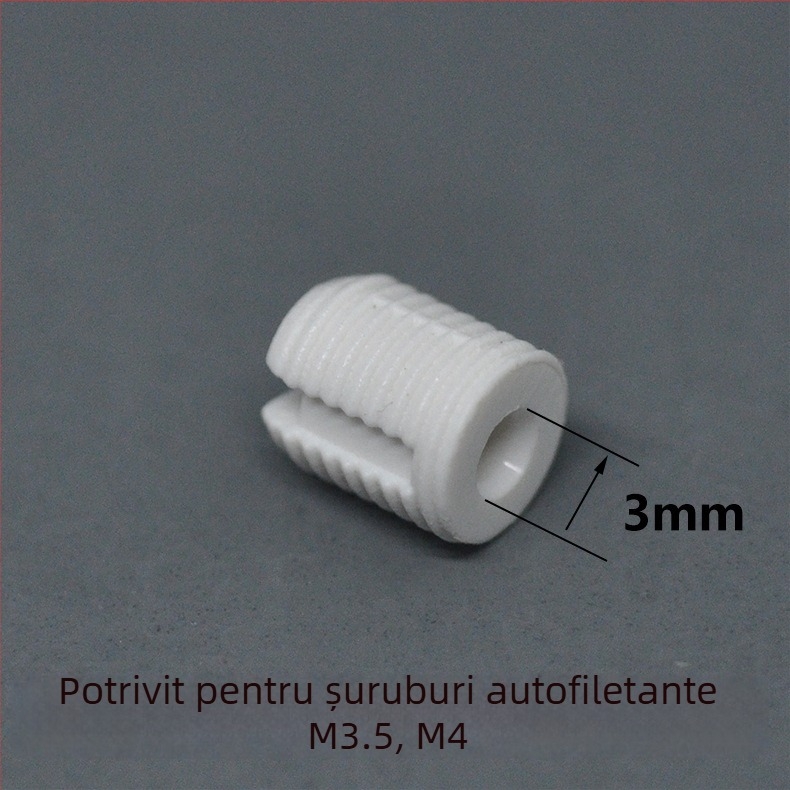 Balama mobilier M3 cu piuliță încorporată și granule de nylon, șurub auto-tăietor M4
