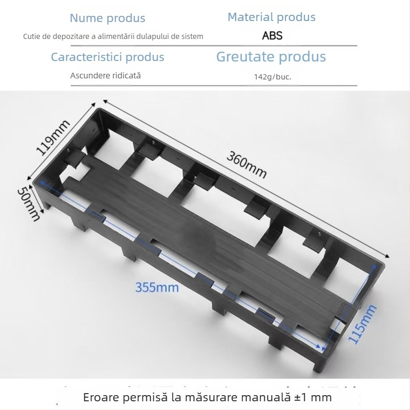 Cutie de depozitare a sursei pentru dulap sistem, robustă și durabilă, din ABS gros, potrivită pentru dulapuri de mobilier și controler pentru bandă LED