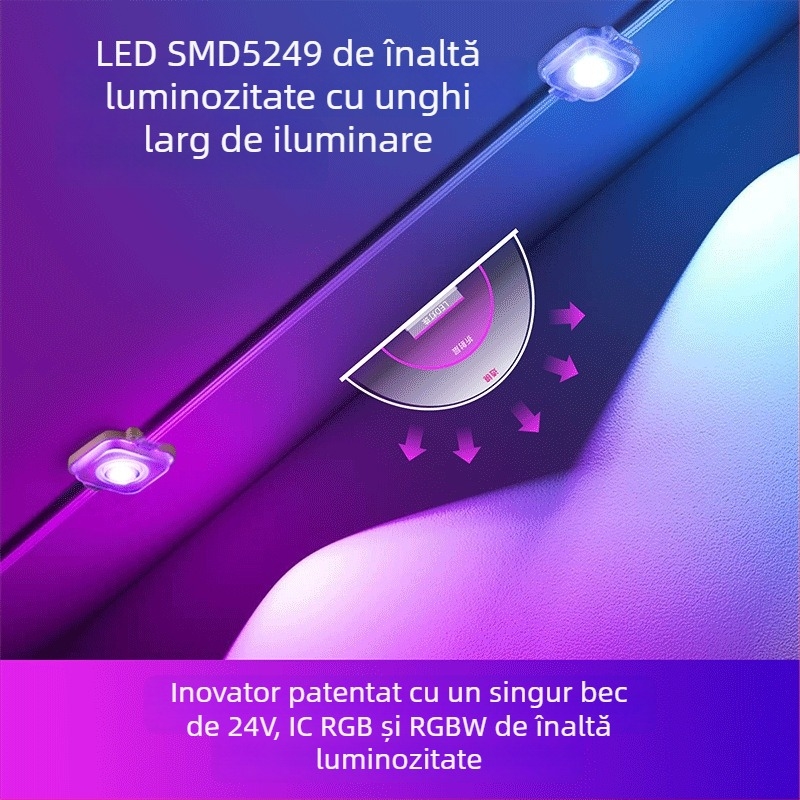 Șir de lumini LED Bluetooth RGB pentru cornișă și curte — iluminare ambientală colorată