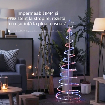 Lumină atmosferică în formă spiralată pentru interior și exterior, iluminat decorativ pentru festivaluri în aer liber, lampă de grădină, IP44 impermeabil.