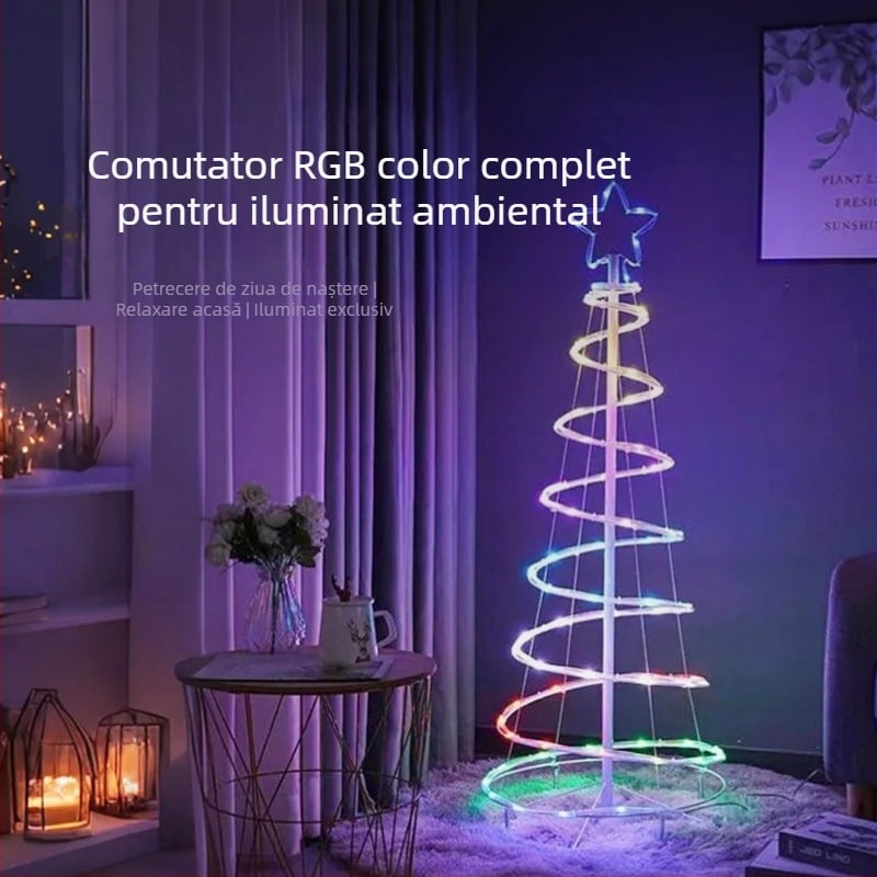 Lumină atmosferică în formă spiralată pentru interior și exterior, iluminat decorativ pentru festivaluri în aer liber, lampă de grădină, IP44 impermeabil.
