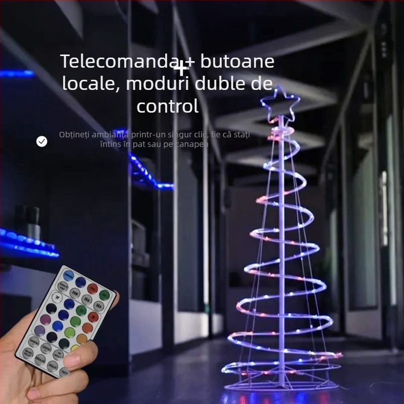 Lumină atmosferică în formă spiralată pentru interior și exterior, iluminat decorativ pentru festivaluri în aer liber, lampă de grădină, IP44 impermeabil.