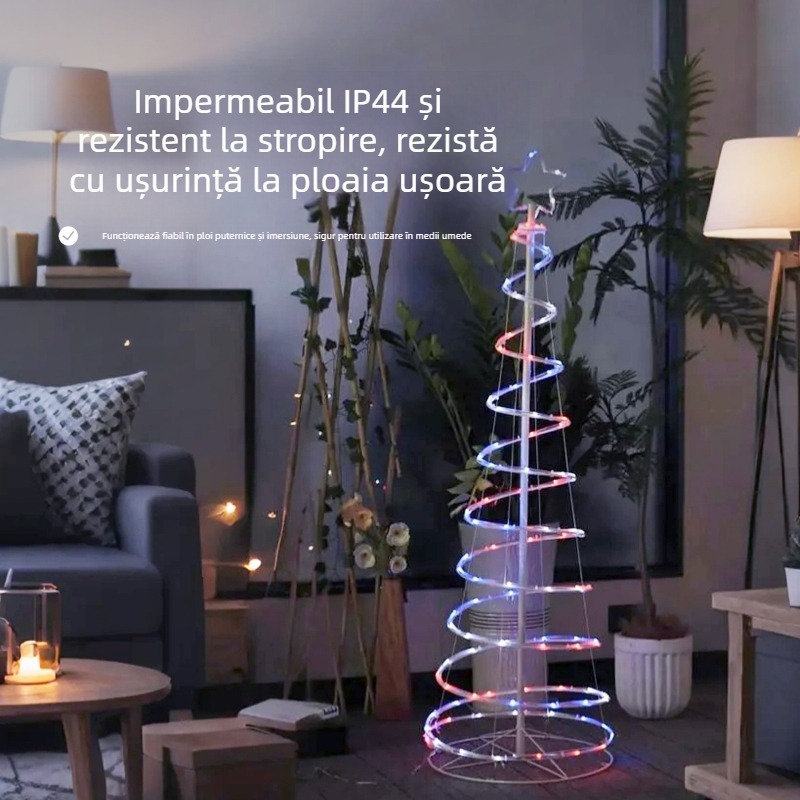 Lumină atmosferică în formă spiralată pentru interior și exterior, iluminat decorativ pentru festivaluri în aer liber, lampă de grădină, IP44 impermeabil.