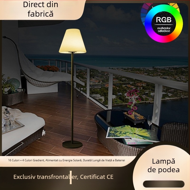 Lampă LED de podea, iluminat decorativ interior-exterior cu telecomandă, pentru hoteluri și vile