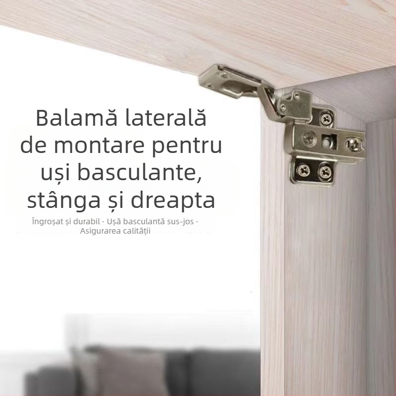 Balama laterală reglabilă 3D pentru ușa rabatabilă a dulapului pentru televizor
