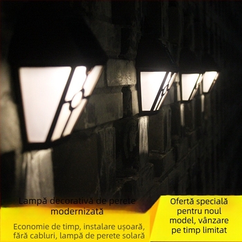 Lampa solară de exterior pentru vilă, grădină și curte, iluminat peisaj rezistent la apă pentru garduri și balcoane, cap decorativ de coloană, lumină de noapte
