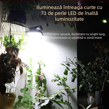 Lampă solară impermeabilă pentru exterior cu senzor de mișcare, pentru camping și grădină, iluminare LED de urgență; lampă de perete cu prindere