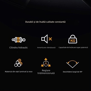 JoyLink balama de 90° pentru ușile de dulap și garderobă, cu amortizare hidraulică și rotație silențioasă pentru uși cu două foi, unghi drept