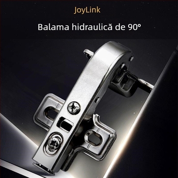 JoyLink balama de 90° pentru ușile de dulap și garderobă, cu amortizare hidraulică și rotație silențioasă pentru uși cu două foi, unghi drept