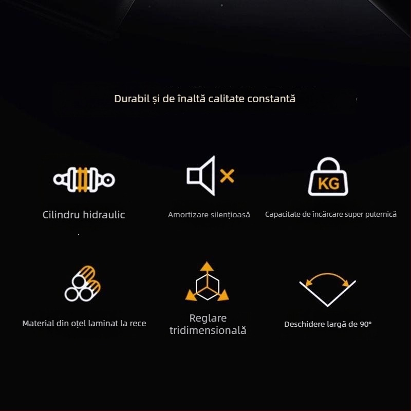 JoyLink balama de 90° pentru ușile de dulap și garderobă, cu amortizare hidraulică și rotație silențioasă pentru uși cu două foi, unghi drept