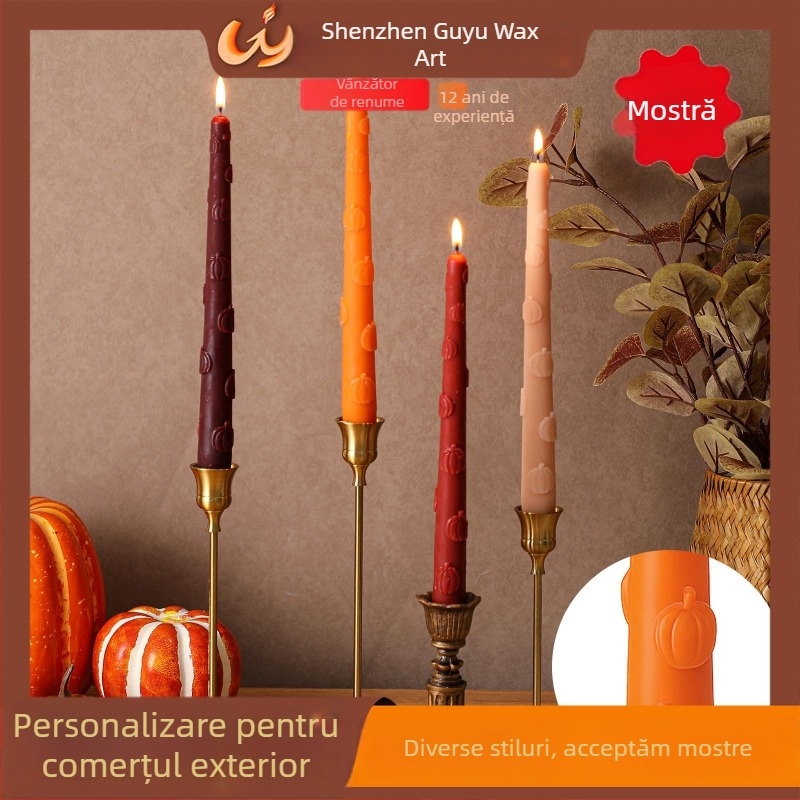 Lumânare de toamnă conică 3D cu dovleac — lumânare decorativă personalizată în formă de desen animat