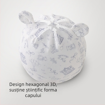 Pălărie din bumbac respirabil pentru nou-născuți, pentru plimbări de vară, formă dom, unisex, croială elastică, design drăguț cu animații, 0–6 luni