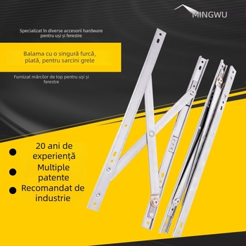 Balama din oțel inoxidabil 304, cu braț unic, tip împingere plat, limitator cu suport glisant pentru uși și ferestre