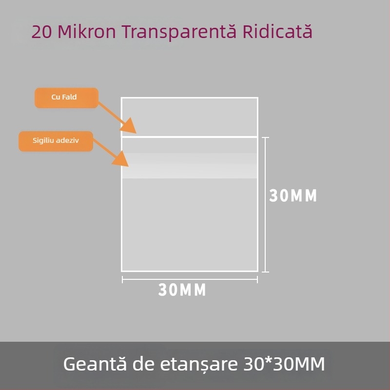 Pungi mini autoadezive pentru insignă, 30 mm, sigilare automată, material îngroșat, film de protecție împotriva cutelor, cu 20 panglici de mătase