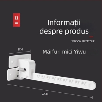 Limitator de ferestre pentru ferestre batante, suport anti-vânt, siguranță pentru copii, necesită găurire