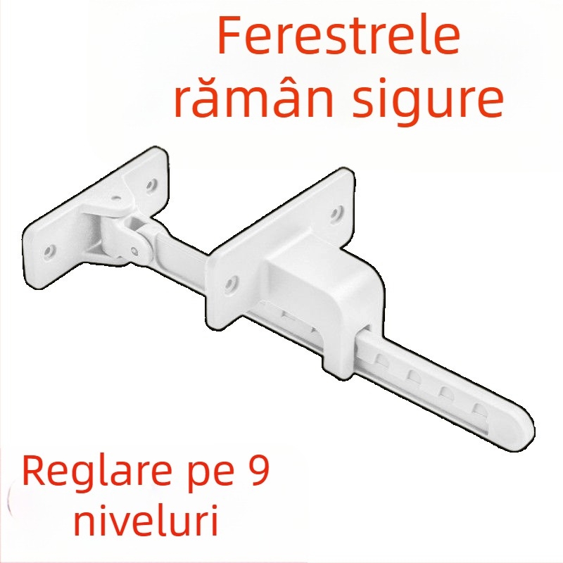 Limitator de ferestre pentru ferestre batante, suport anti-vânt, siguranță pentru copii, necesită găurire