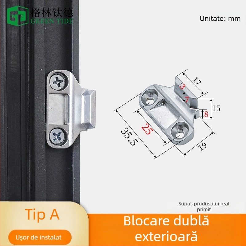 Încuietoare pentru uși și ferestre din aliaj de aluminiu cu punte ruptă; încuietoare cu deschidere exterioară dublă; accesorii hardware pentru tâmplă din aluminiu