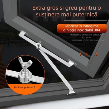 Suport din oțel inoxidabil 304, braț dublu pentru ferestre, potrivit pentru ferestre batante și glisante, design modern minimalist