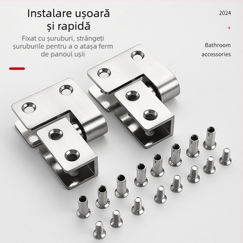 Balama pentru separatoare de baie, balama cer-pământ, oțel inoxidabil 304, cromată