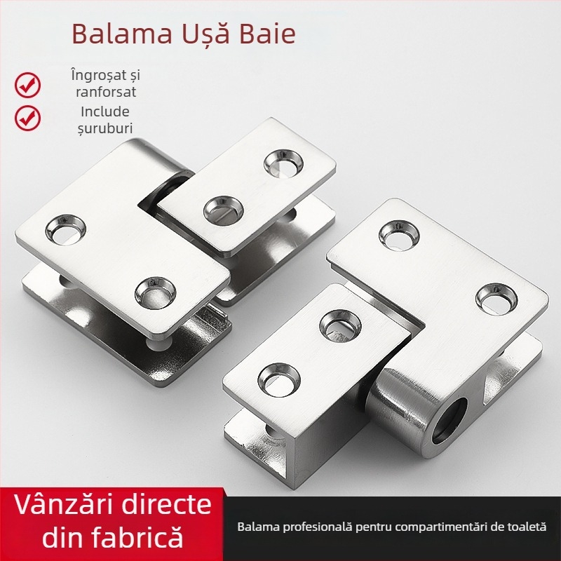 Balama pentru separatoare de baie, balama cer-pământ, oțel inoxidabil 304, cromată