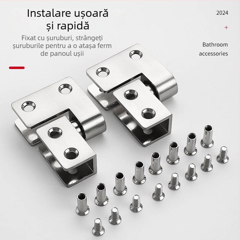 Balama pentru separatoare de baie, balama cer-pământ, oțel inoxidabil 304, cromată
