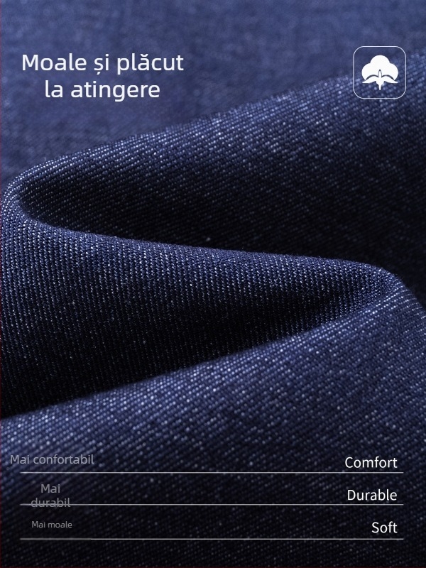 Geacă denim cu rever pentru bărbați, croială lejeră, stil casual de primăvară