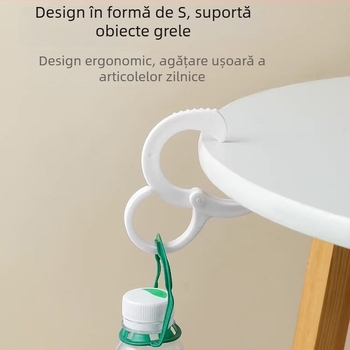 Cuier în formă de S pentru uz casnic, fără găuri, ușor, pentru bucătărie, bară de garderobă și baie, cuier pentru prosoape