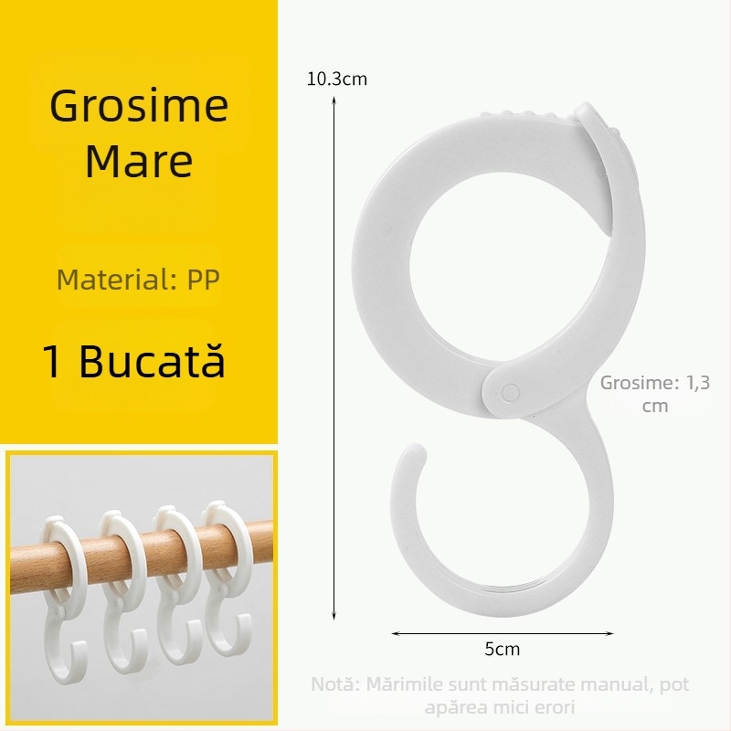 Cuier în formă de S pentru uz casnic, fără găuri, ușor, pentru bucătărie, bară de garderobă și baie, cuier pentru prosoape