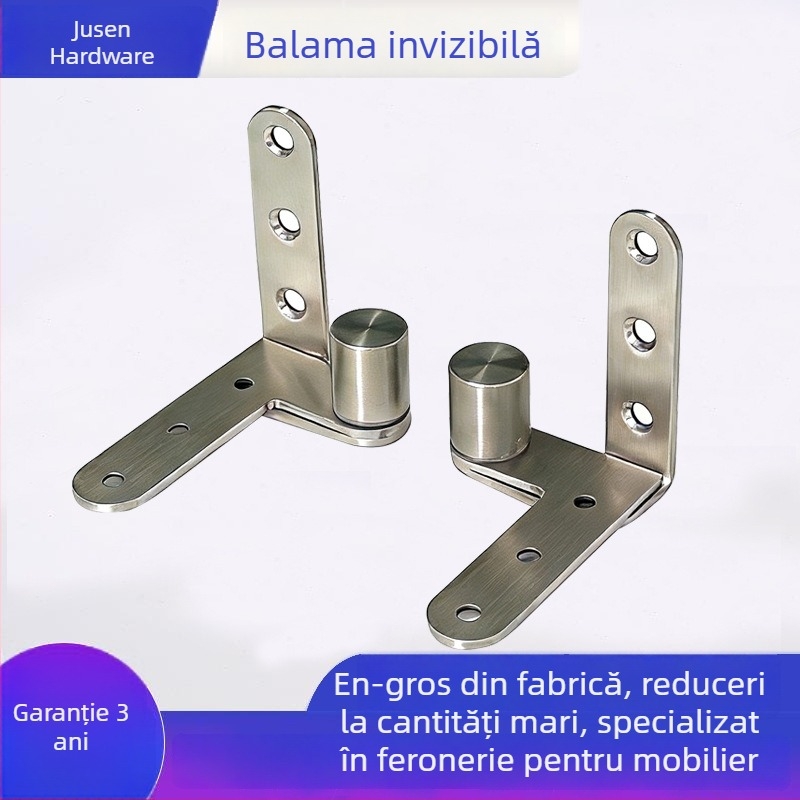 Balama din oțel inoxidabil, rotire de 360°, cu balamă superioară și inferioară, ascuns pentru dulap