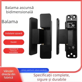 Balama ascunsă bidimensională, silențioasă și reglabilă, pentru uși din lemn cu cadru îngust în dormitor