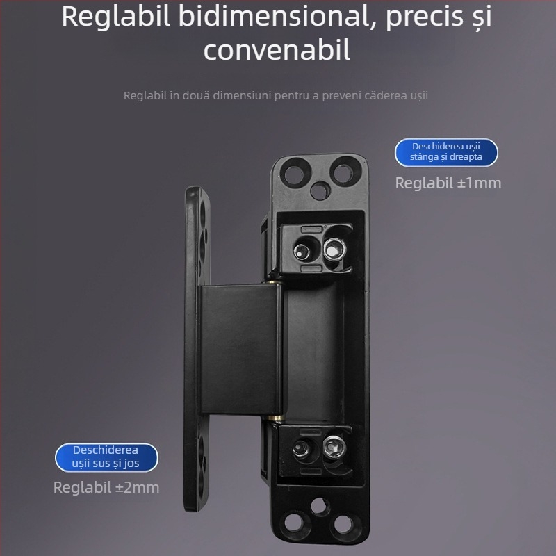 Balama ascunsă bidimensională, silențioasă și reglabilă, pentru uși din lemn cu cadru îngust în dormitor