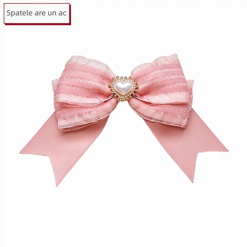 Floare roz pentru guler cu fundă – accesorii pentru cămașă feminină