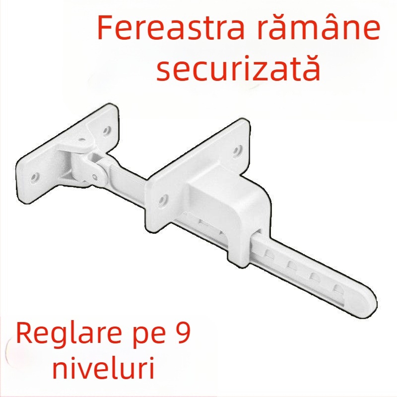 Limitator pentru fereastra basculantă, suport anti-vânt și încuietoare de siguranță pentru copii